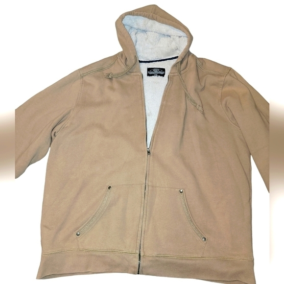 Levi’s durable knit wear size XXL tan zip up jacket super soft fuzzy lining - Picture 5 of 8